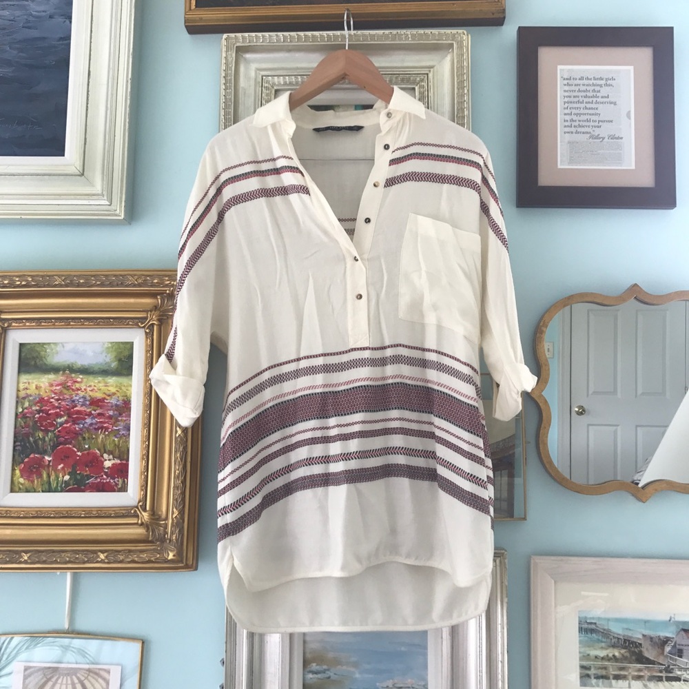 Zara oversized collared tunic
